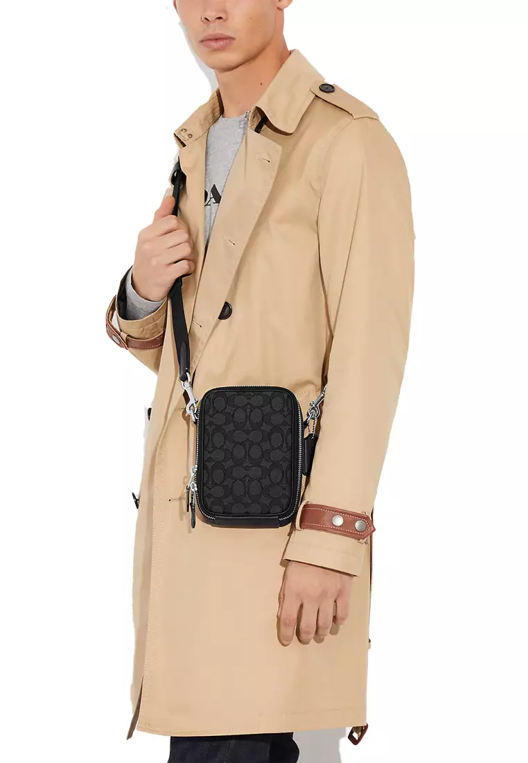 Stanton Crossbody In Signature Jacquard Black CH097