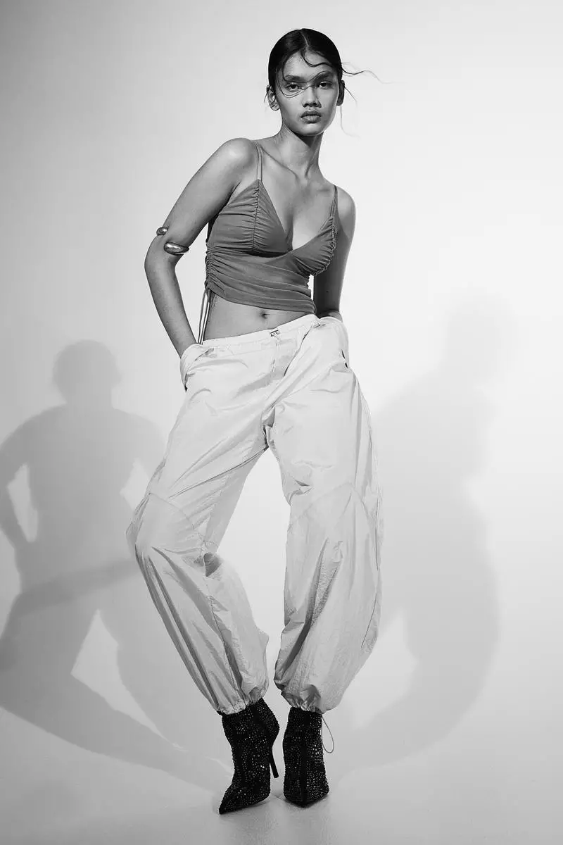 Nylon parachute trousers