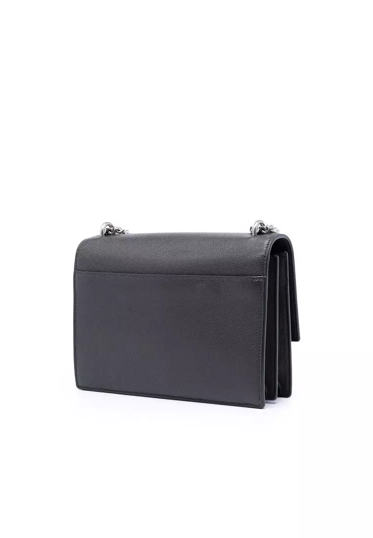 Pre-Loved Saint Laurent Medium Grained Calfskin Monogram Sunset Crossbody