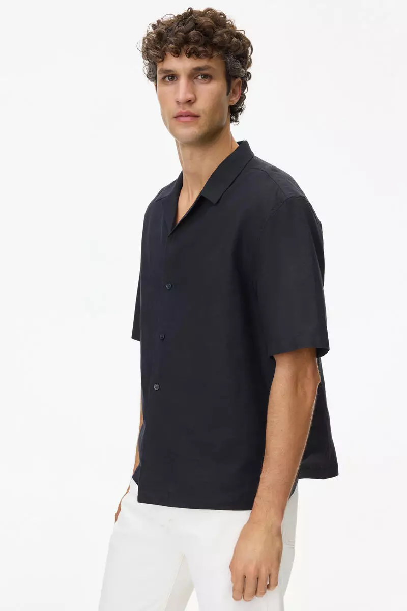 Relaxed Fit Linen-blend resort shirt