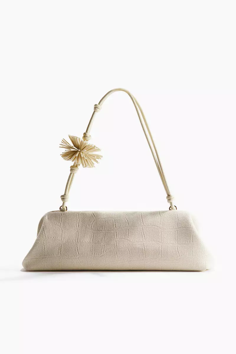 Pompom-detail shoulder bag