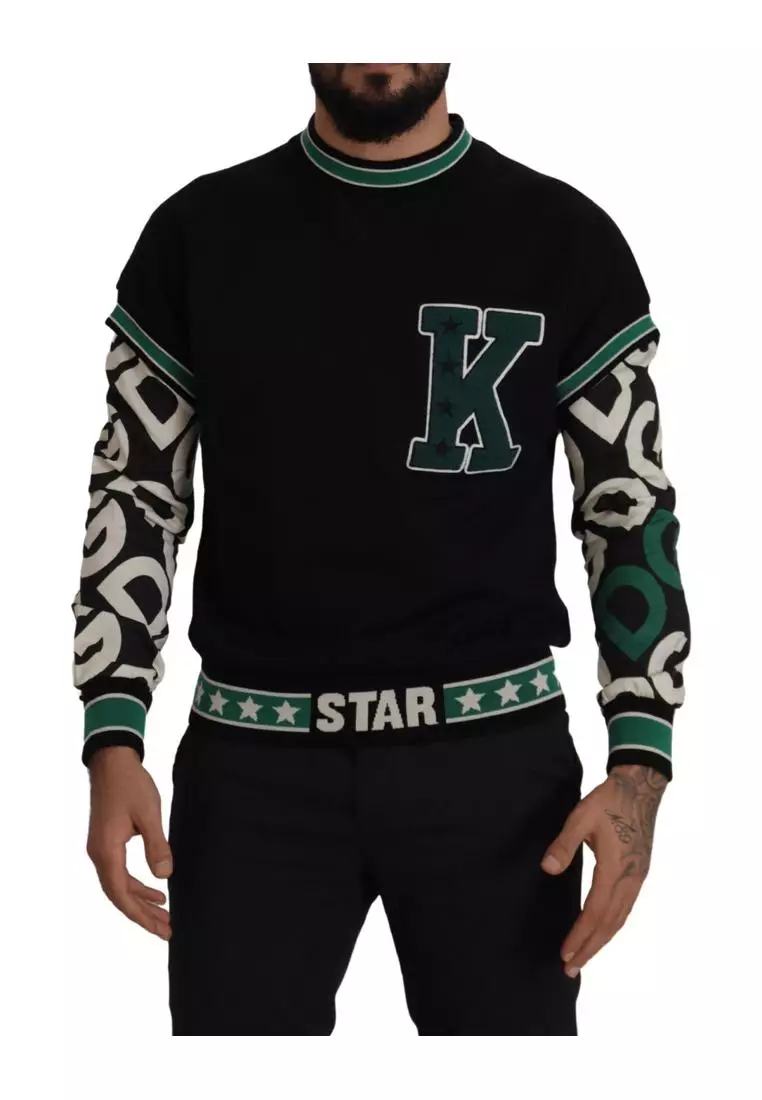 Dolce Gabbana Dolce Gabbana Black Green Cotton KING Star