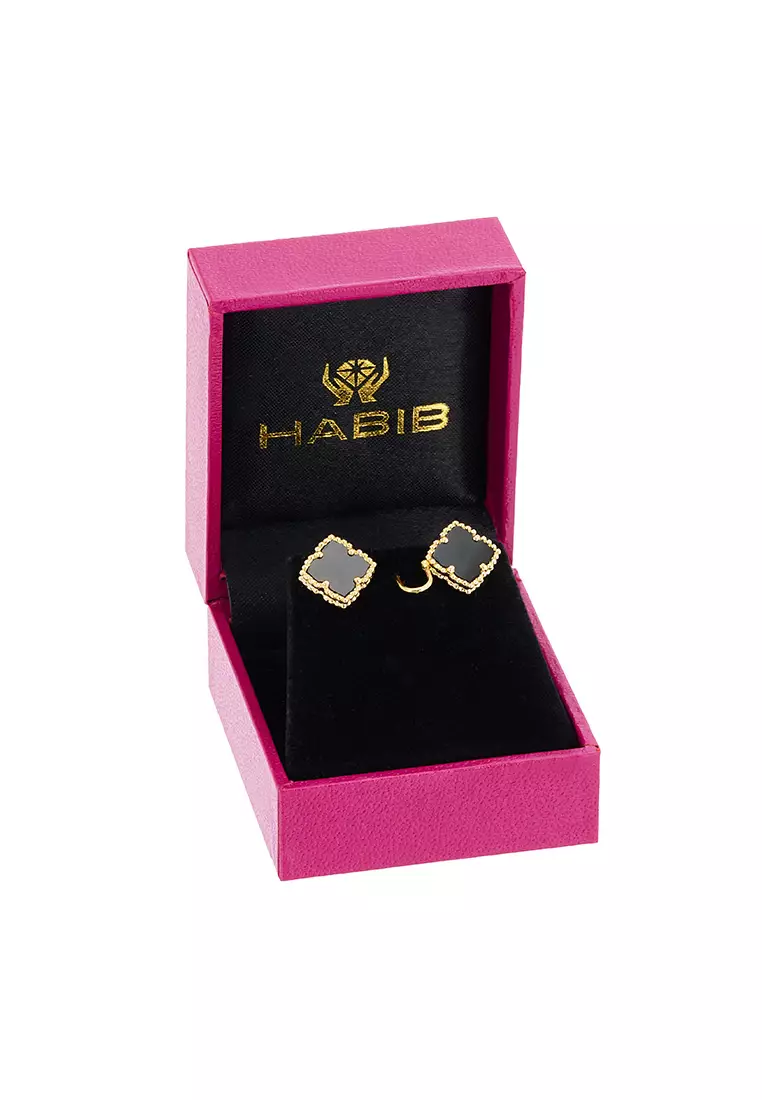 HABIB Onyx Earrings in 750/18K Yellow Gold 457800125(YG)-ONYX