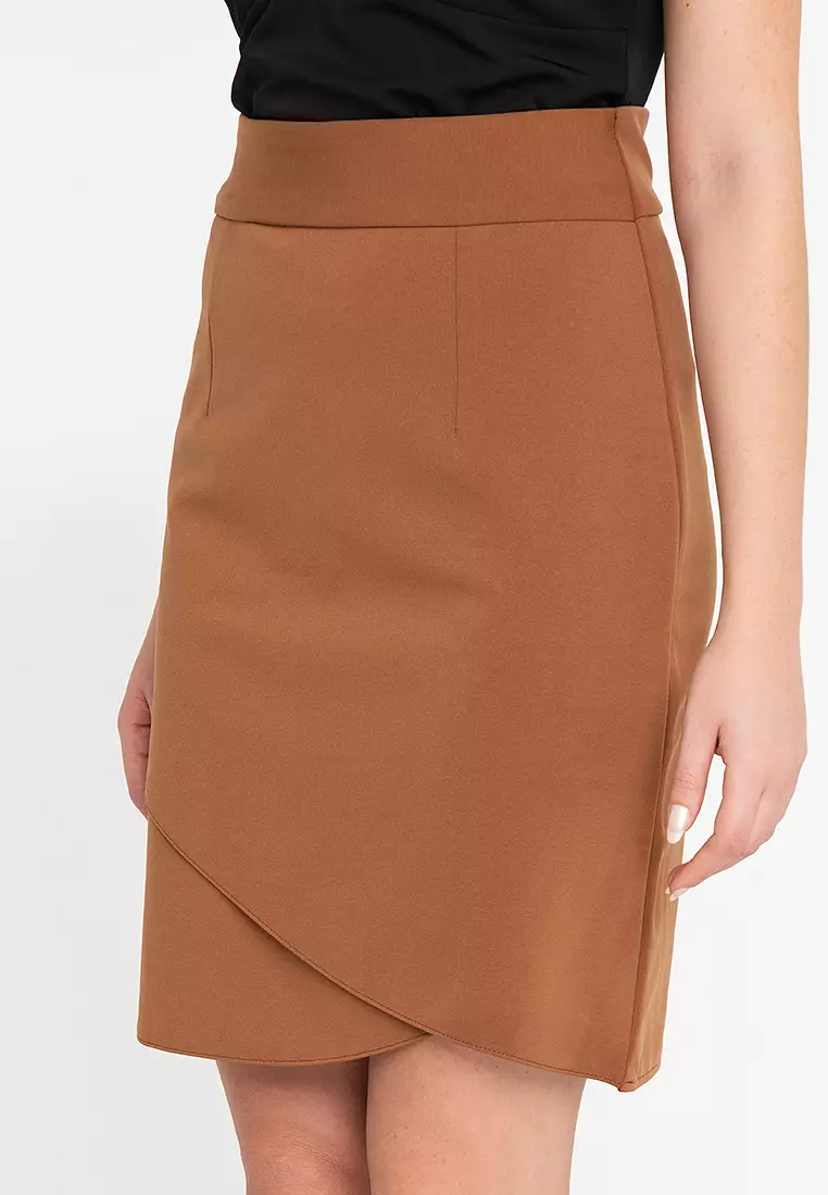 Tonya Pencil Skirt With Overlap