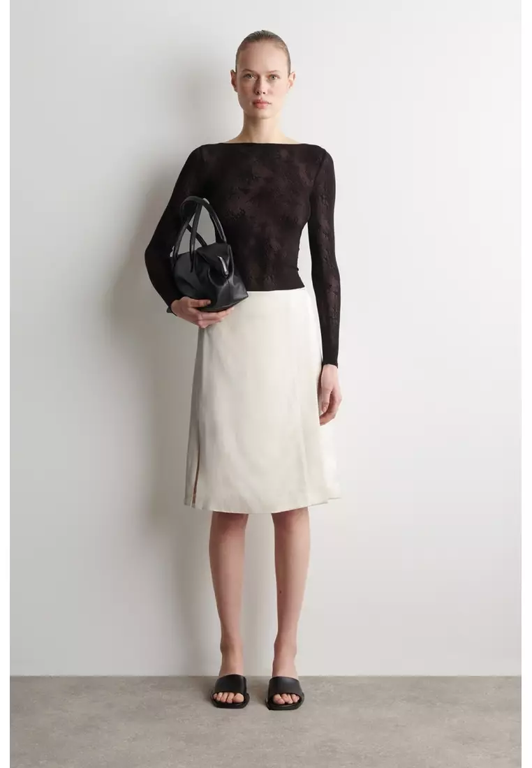 FLORAL-JACQUARD LACE TOP