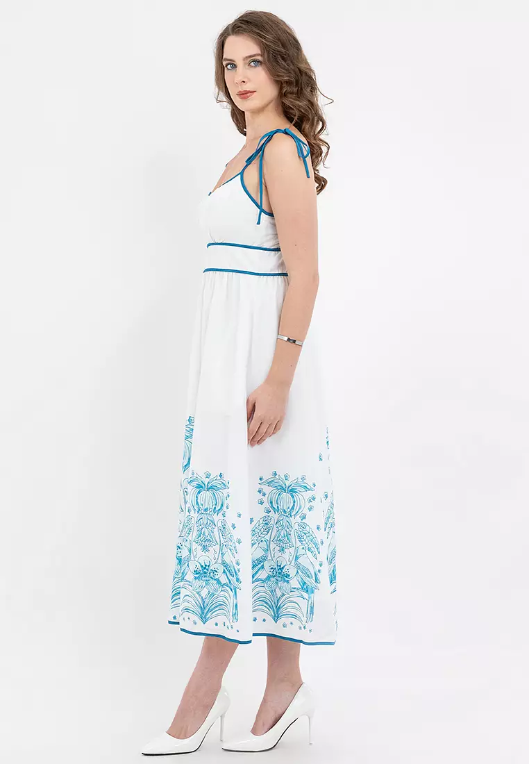 DHANVI Piping Smocked Filipiniana Dress