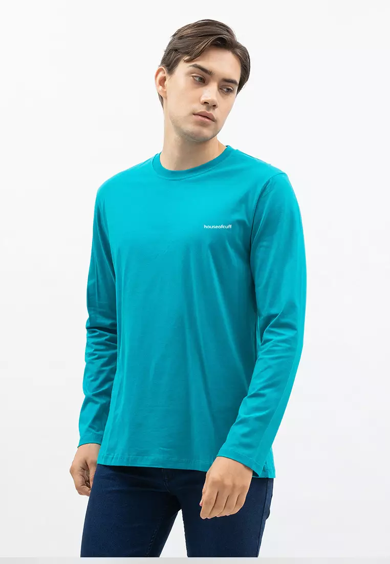Houseofcuff Kaos Cotton Combed Lengan Panjang Pria Turquoise
