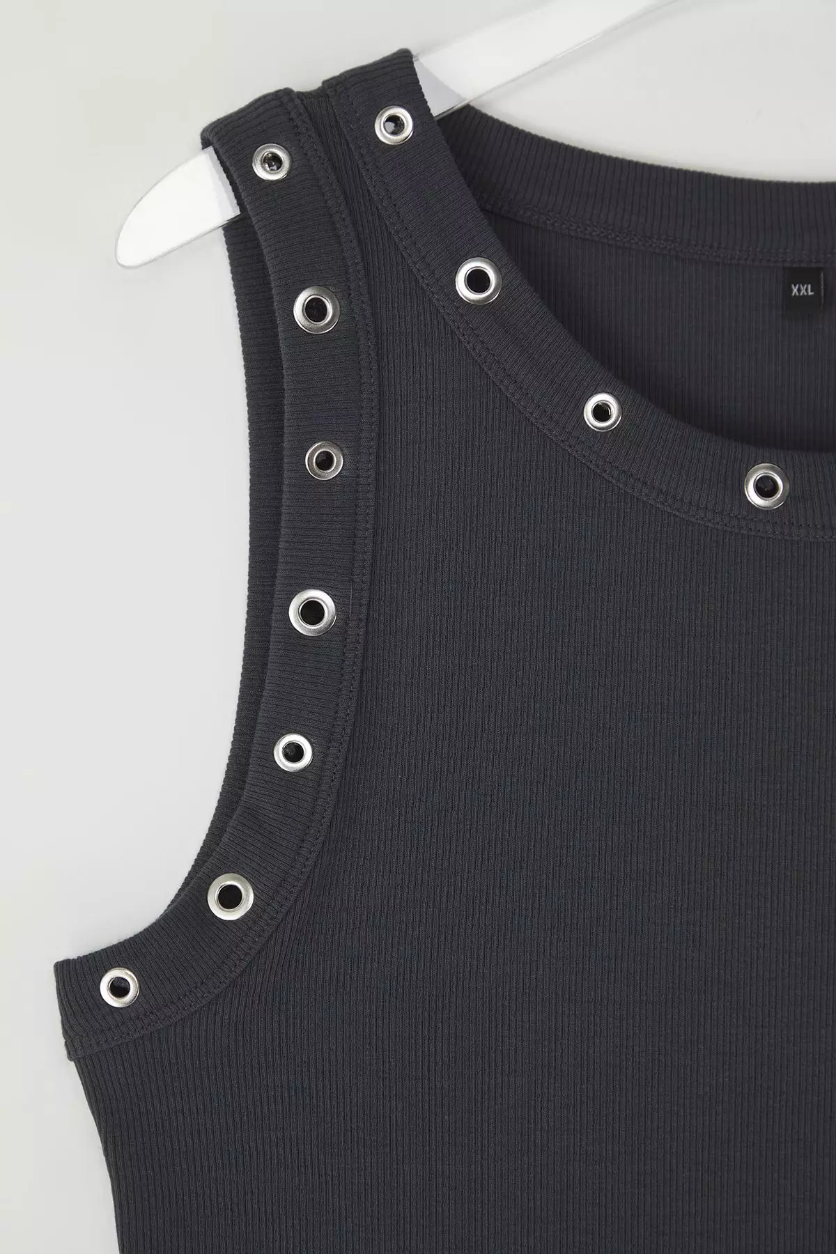 Plus Size Eyelets Ribbed Top