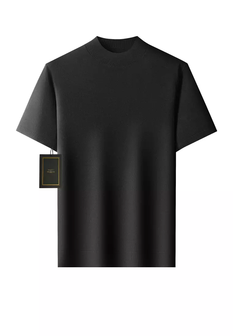 Buy HAPPY FRIDAYS Slim High Collar Short Sleeved T-shirt BD-TL9009