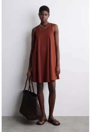 Buy COS COTTON-JERSEY MINI SWING DRESS 2026 Online | ZALORA