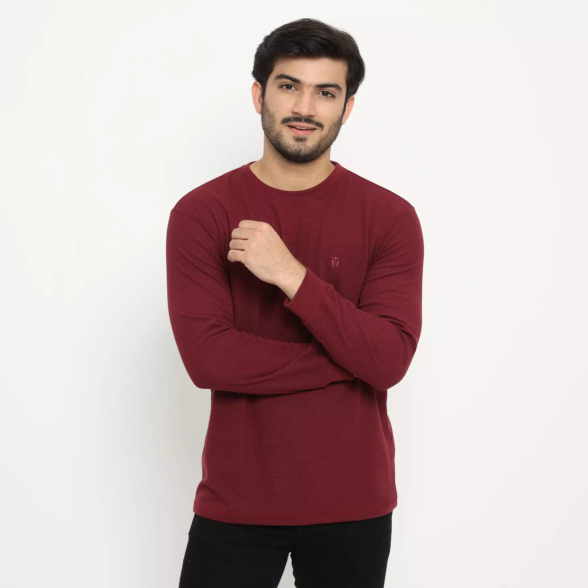 MATSUDA Kaos Polos Waffle Lengan Panjang Cotton Komoro