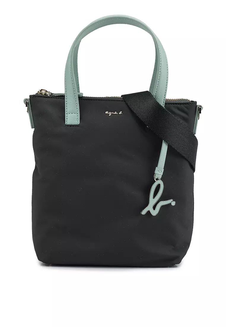 Sac Cabas Agnès B - Toile Noire, H 37 X L 45 Cm, Fermeture éclair, état Lavé