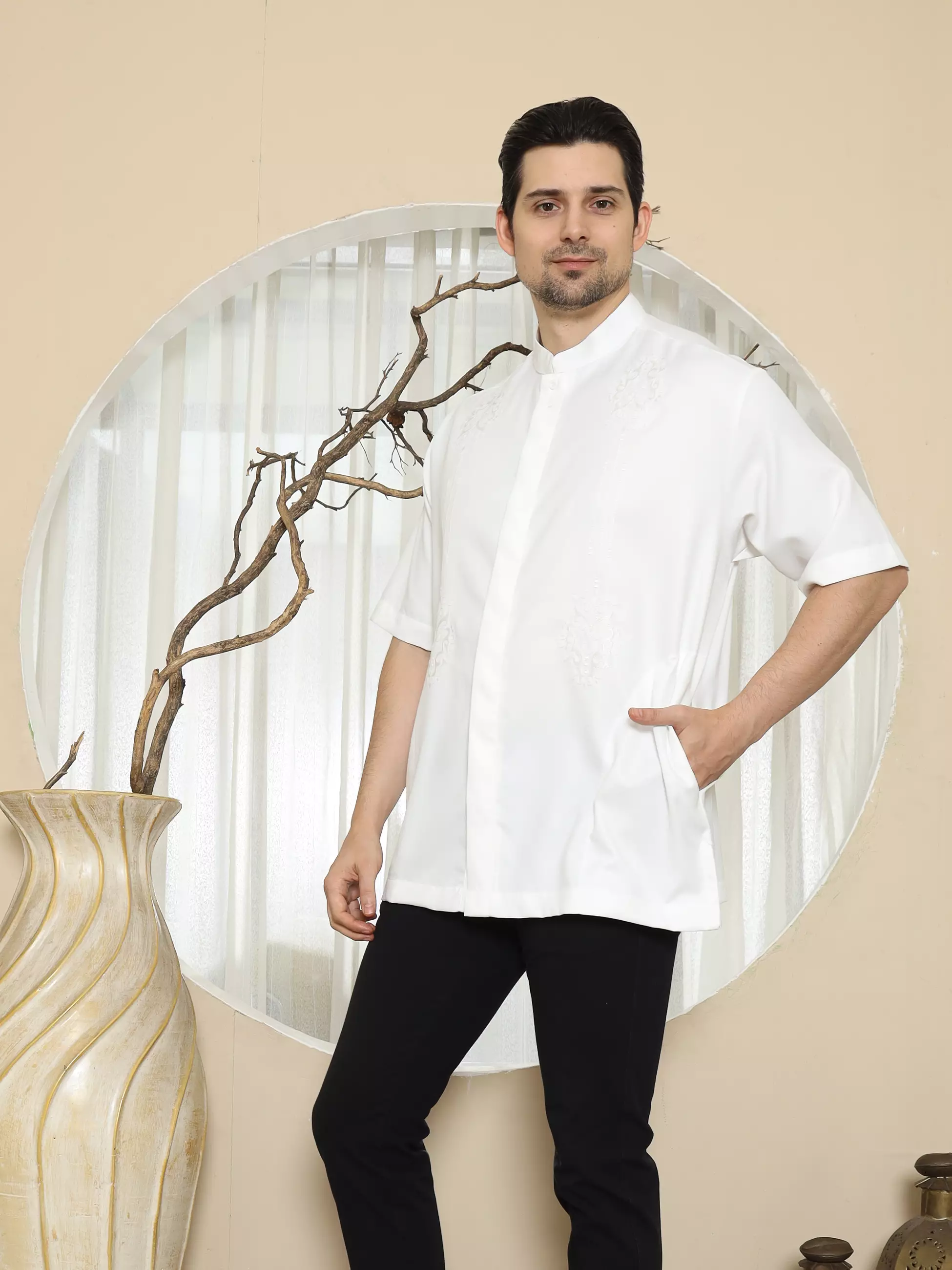 Baju Koko KK 47 White BW Putih Tulang