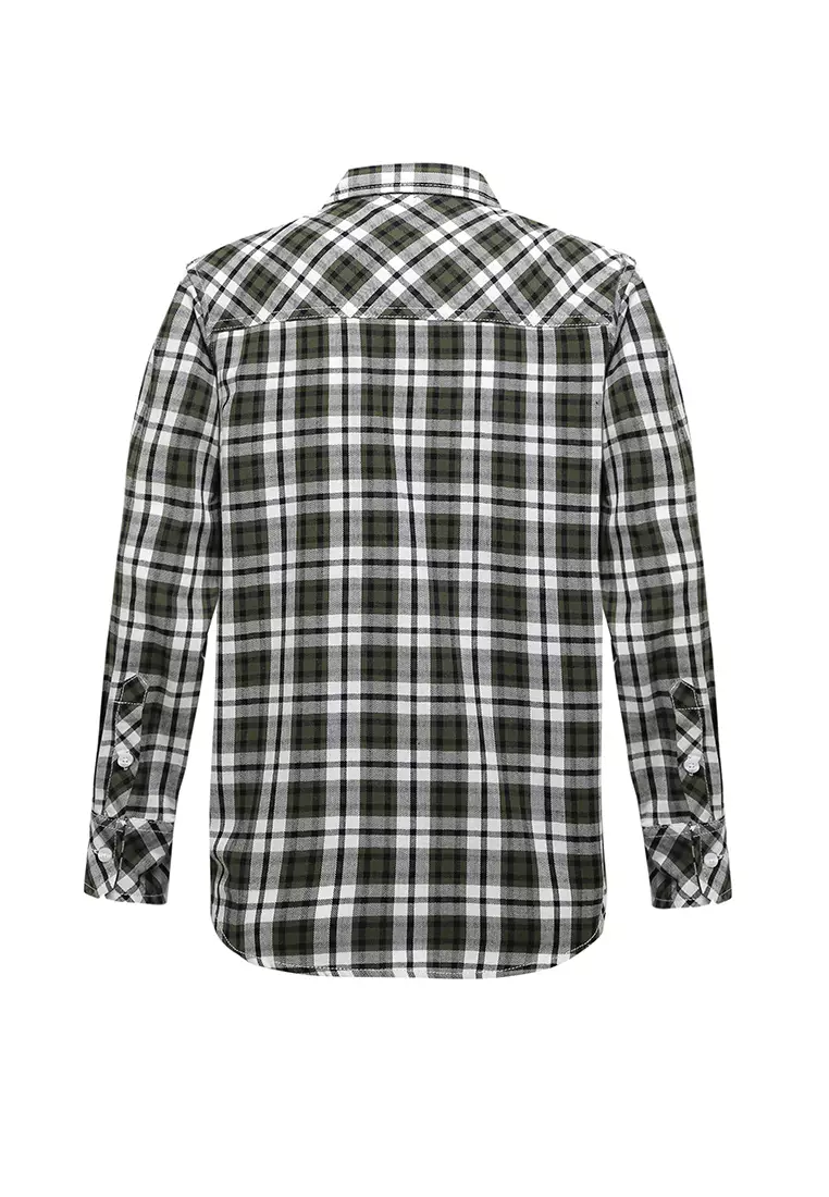 Pito Dito Boy Jorgensen Kemeja Panjang Anak Hijau Motif Kotak - Size 4