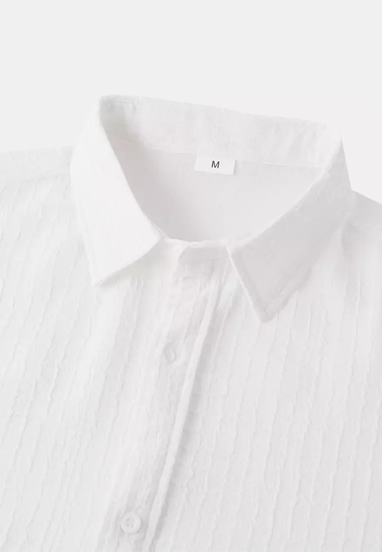 Solid Color Short Sleeve Shirt YL-A108