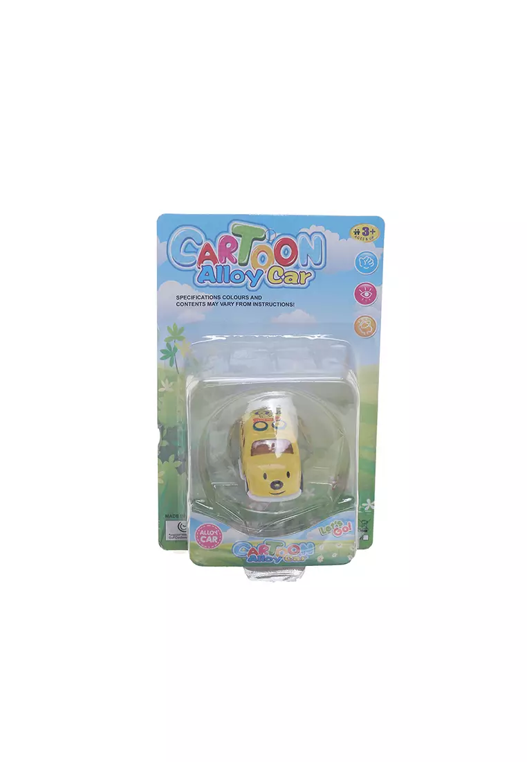 Mainan Anak Mobil Cartoon Alloy Pull Back Car Kuning Type D