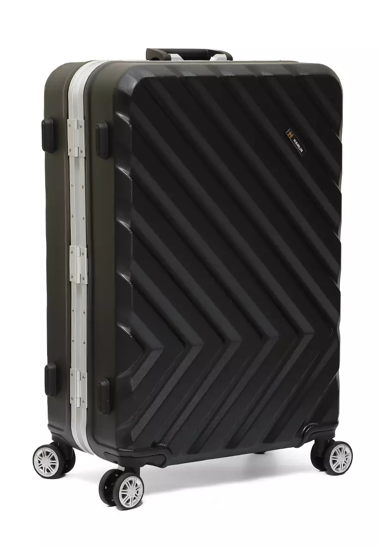 Pervaiz Koper Alumunium Frame Unisex Size 26 Inch TSA Lock System Suitcase Material Polycarbonate ORIGINAL - Black
