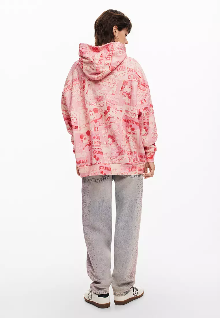 Desigual Woman Mickey Mouse hoodie with drawstring.