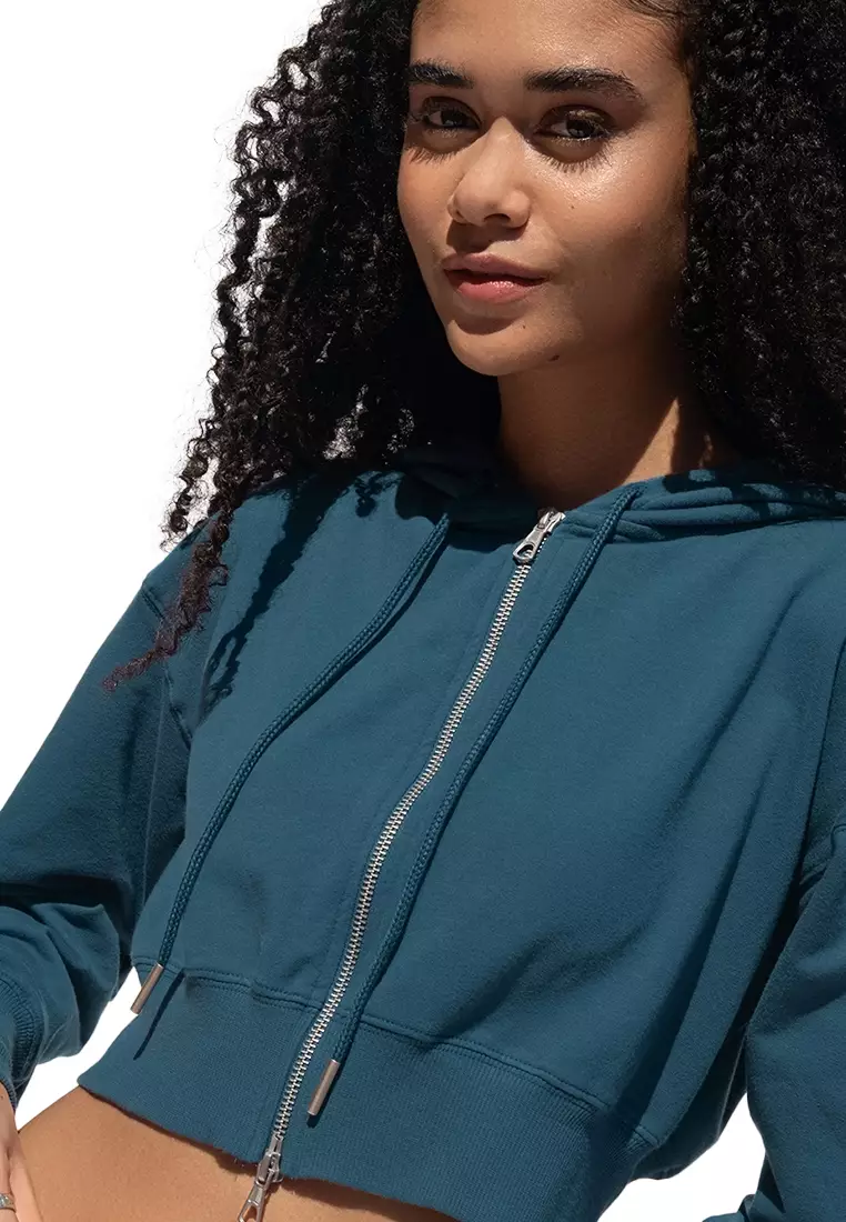 Double Zip Cropped Hoodie