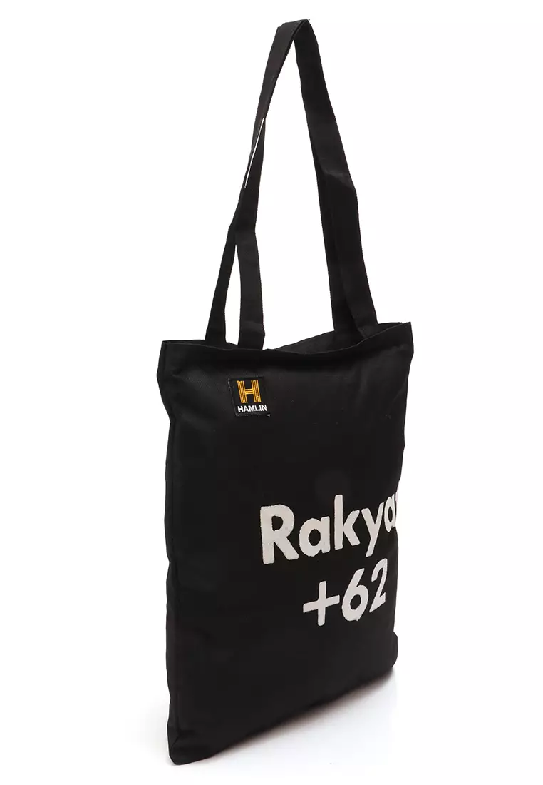 Eisr Totebag Unisex Casual Stylish Motive Rakyat Large Storage Material Sponbond ORIGINAL - Black