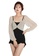 A-IN GIRLS black and beige (2PCS) Sweet Colorblock One Piece Swimsuit 3313FUS7BF87ECGS_1