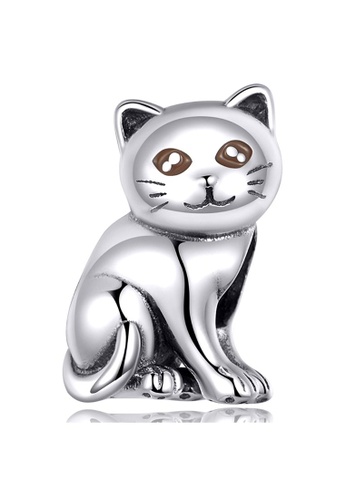 925 Signature 925 SIGNATURE Solid 925 Sterling Silver Kitty Cat Love Charm 69697ACD5FB723GS_1