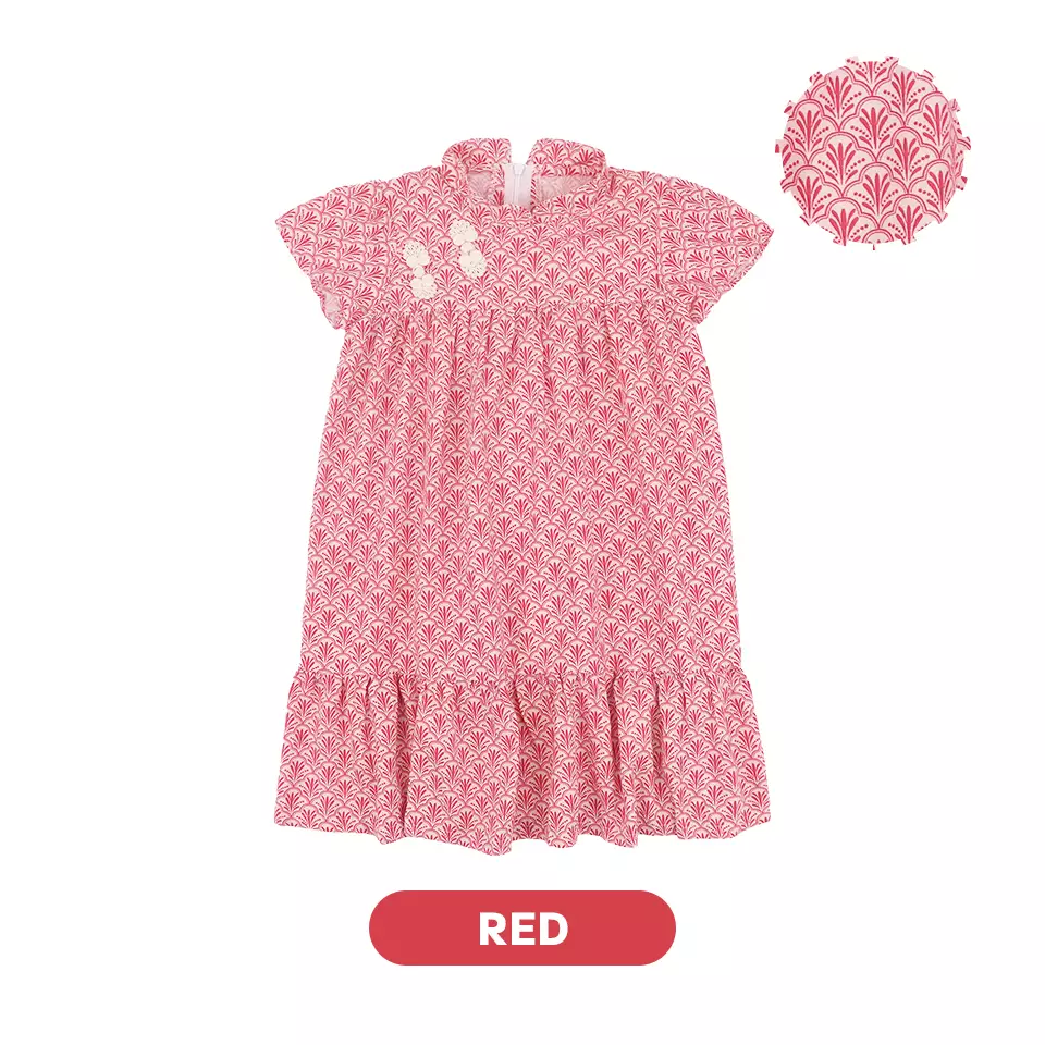 Mooi Dress Anak Perempuan Lunar Collection Lyn Cheongsam Dress - Red