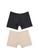 Kiss & Tell black and beige 2 Pack Seamless Shorts Panties in Black & Nude C38A0USE0A6B1AGS_1
