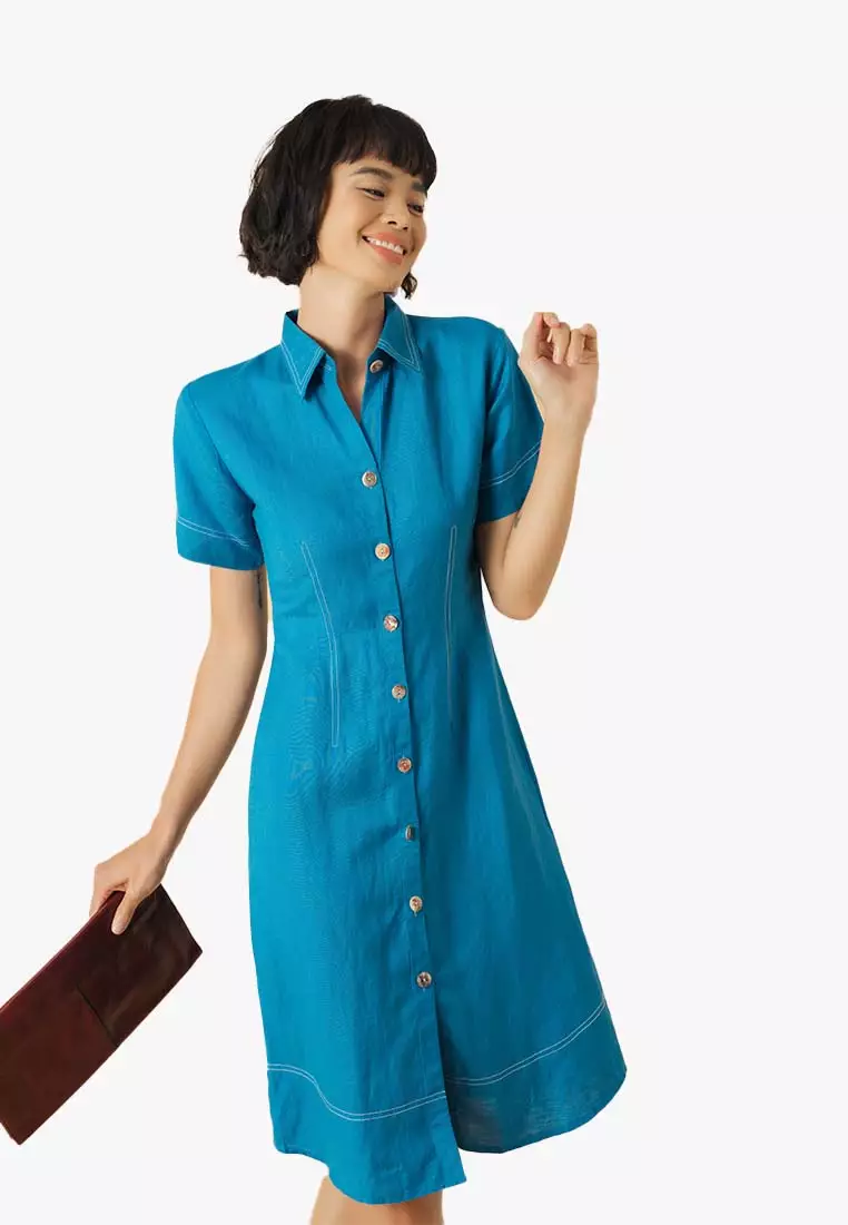 Becoming Color Me Midi Linen Dress