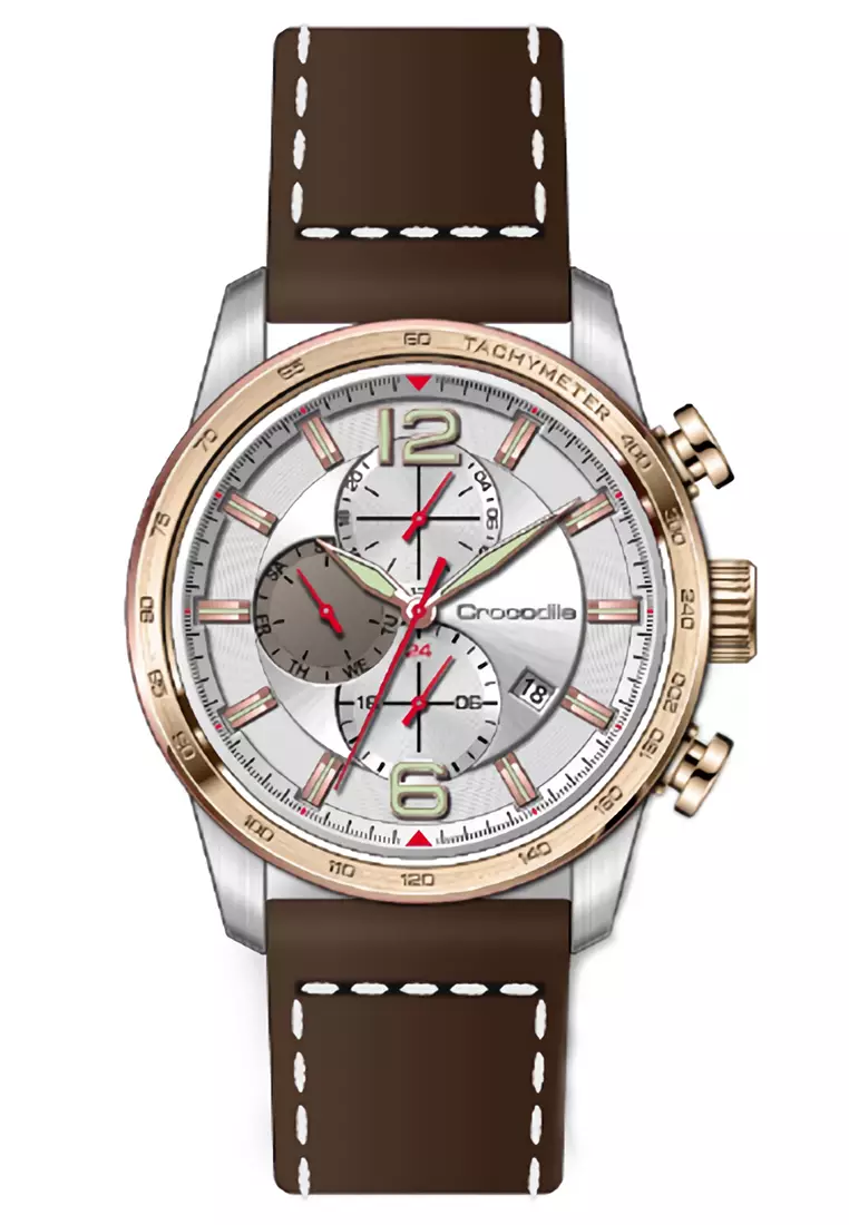 Jual Crocodile Crocodile Jam Tangan Pria Silver Brown