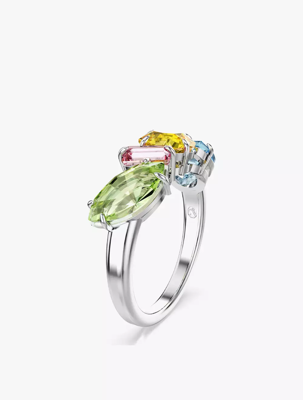 Gema Ring, Mixed Cuts, Multicoloured, Rhodium Plated - 52 - Multi