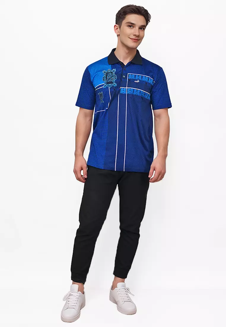 Crocodile DIAMOND 1855 Blue - Kaos Kerah Pria Men Polo Original Relax fit - Katun