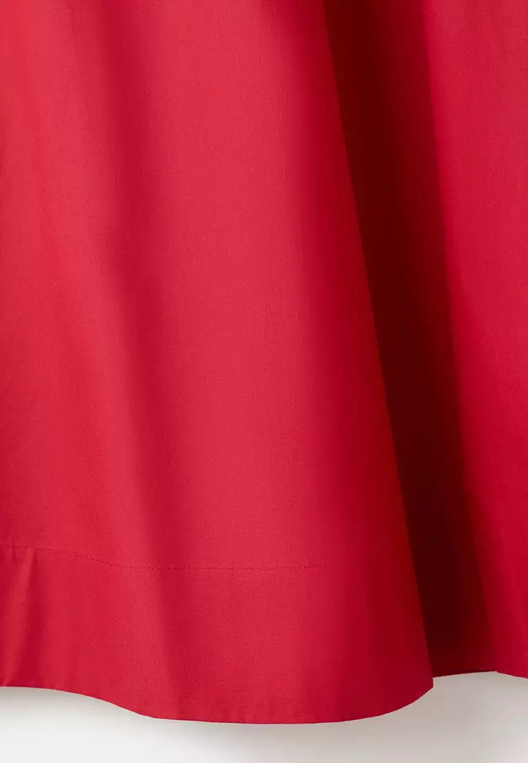Midi Cotton Skirt With Pleats