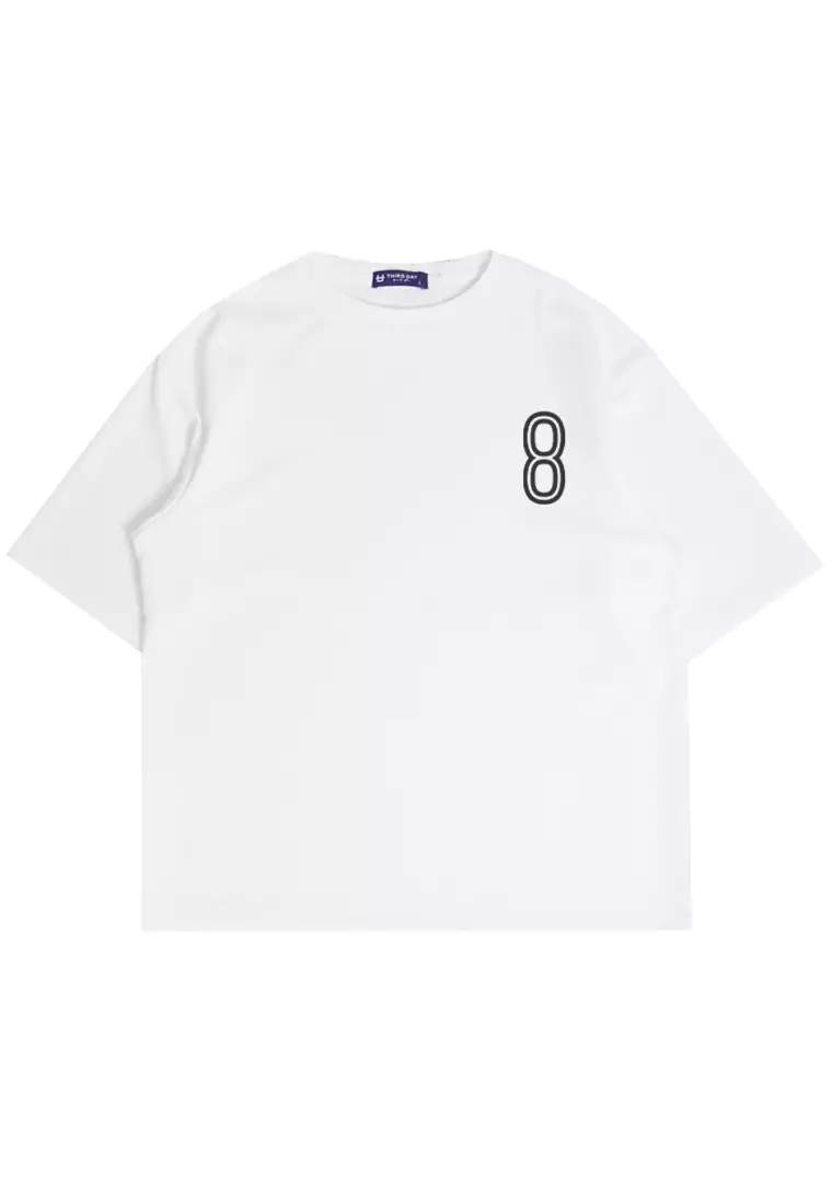 MTQ49 kaos oversize bahan tebal putih scuba pria distro 8 white putih