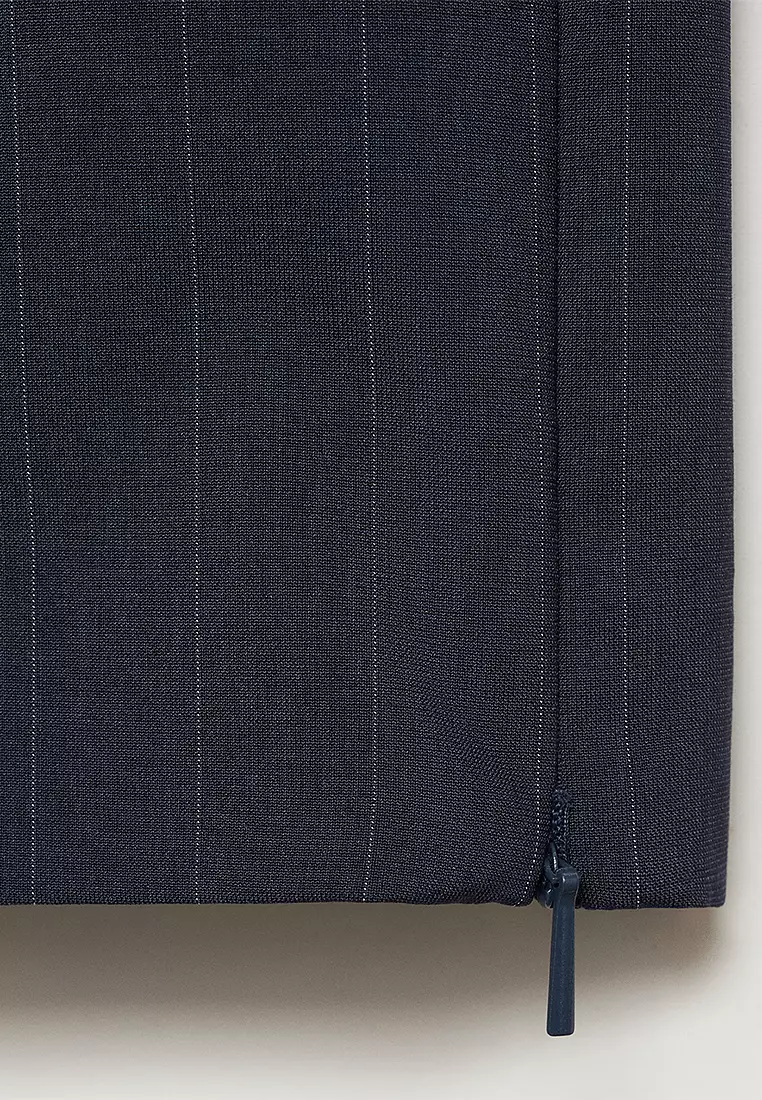 Chalk-Stripe Straight Trousers