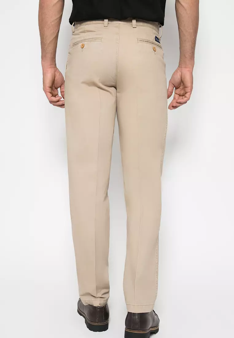 LGS - Celana Casual Pria - Celana Panjang Chinos - Warna Cream - Reguler - LECT.777.011.335.7C