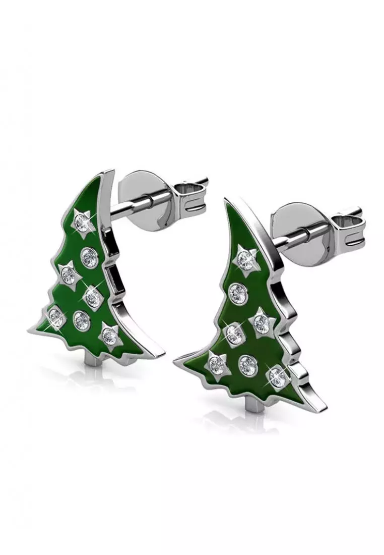 Christmas Tree Earring - Anting Crystal Swarovski by Her Jewellery