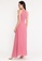 Bebebeige pink BebeBeige Halter Neck Sleeveless Solid Color Maxi Evening Long Dinner Dress 596A3AAF44C30AGS_5