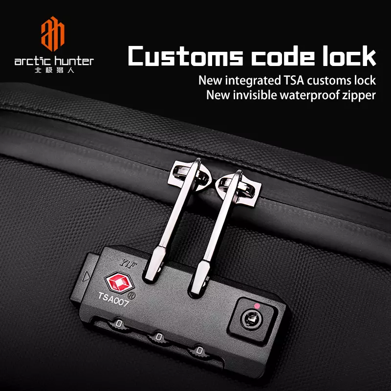 Arctic hunter B00451 Tas Ransel Backpack Laptop Kerja pria Anti Theft TSA Lock 15.6 Inch - BLACK