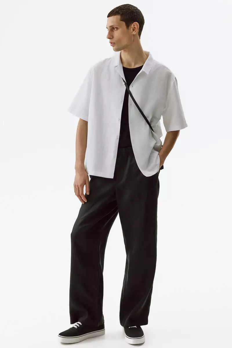 Relaxed Fit Linen-blend resort shirt