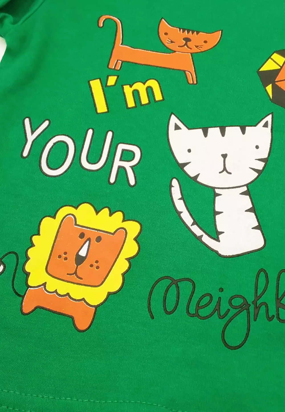 Wakakids Setelan Bayi Baju Lengan Panjang Anak Usia 12 Bulan Hingga 18 Bulan Set Piyama Baju Tidur Motif Cat Meow 3326 Hijau