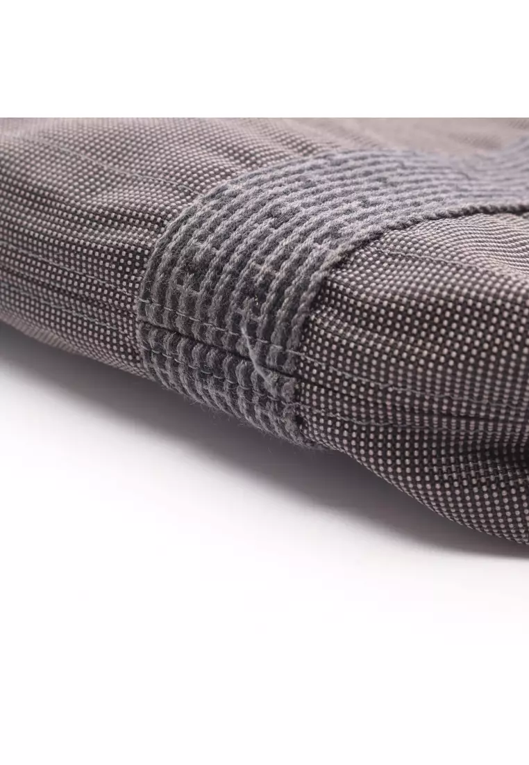 Pre-Loved Hermès Yell line Kabas Handbag tote bag nylon canvas Dark gray silver hardware