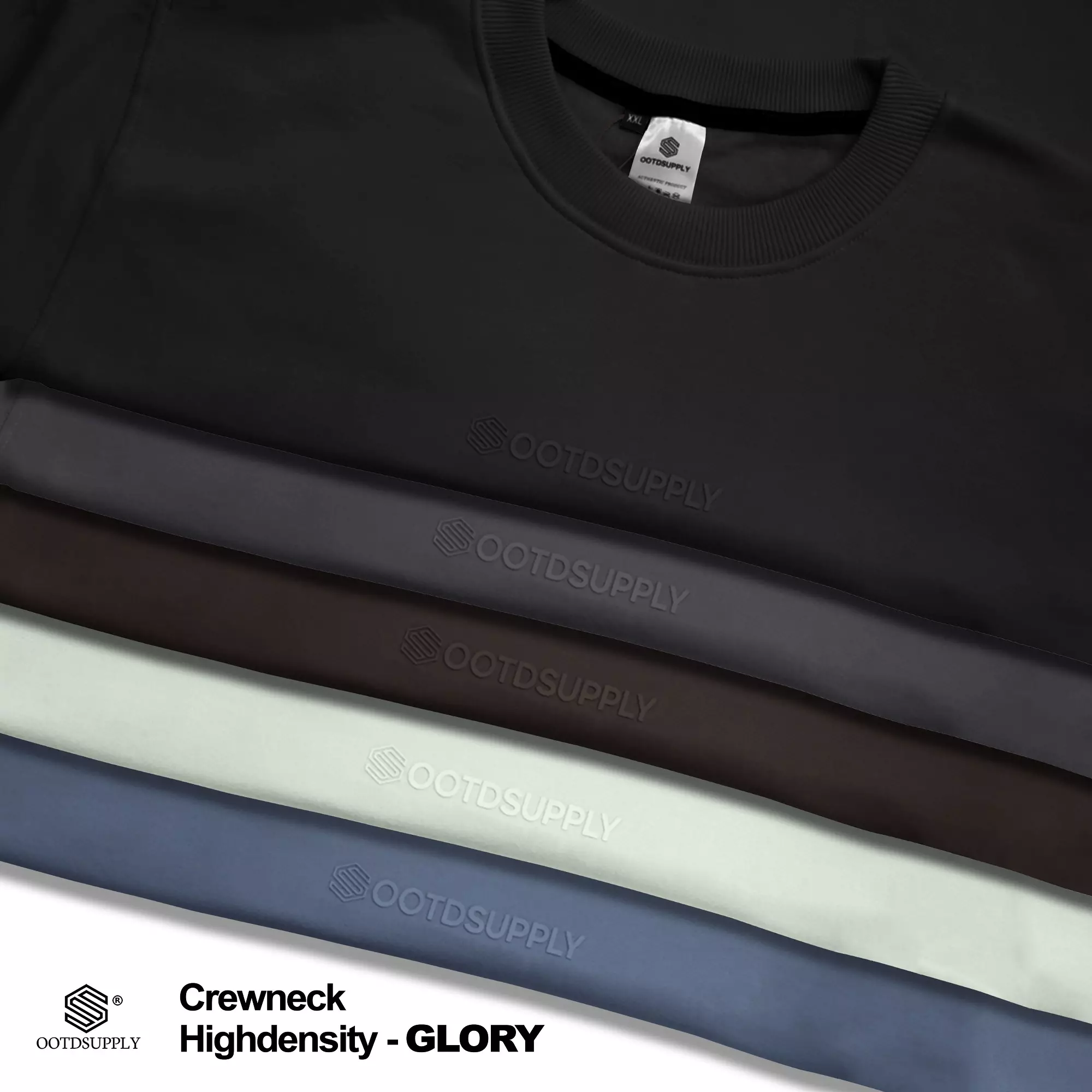 OOTDSUPPLY Crewneck Highdensity Glory SageI Sweater Pria and Wanita