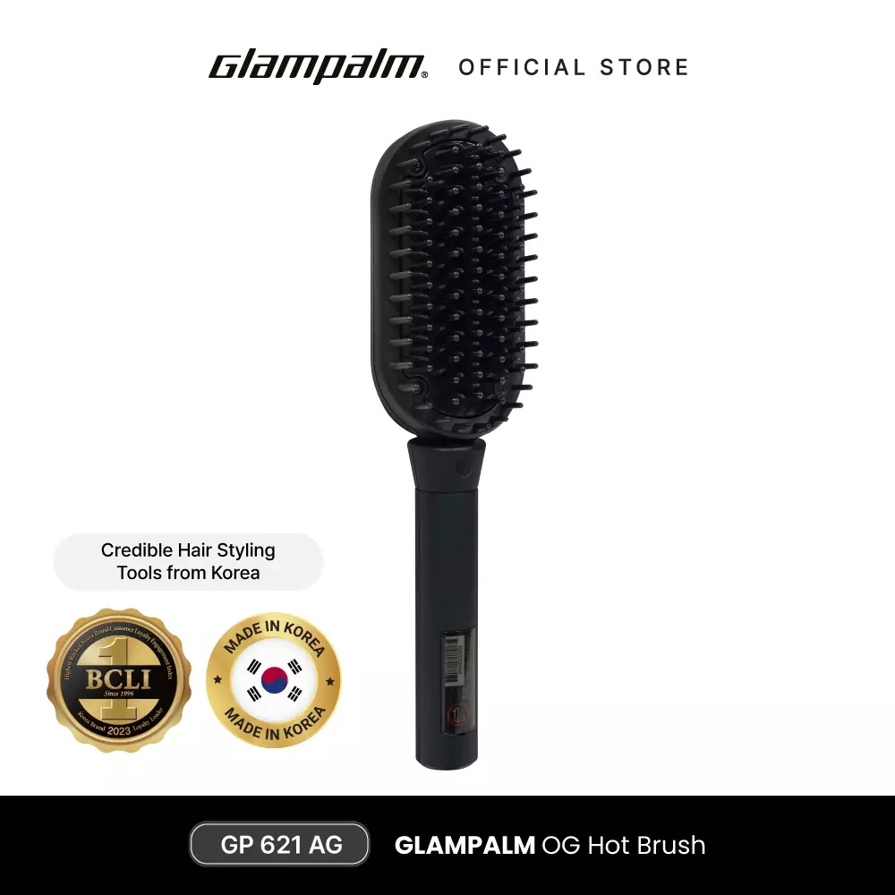 Glampalm OG Hot Brush Straightener/Sisir Panas Pelurus Rambut GP621AG