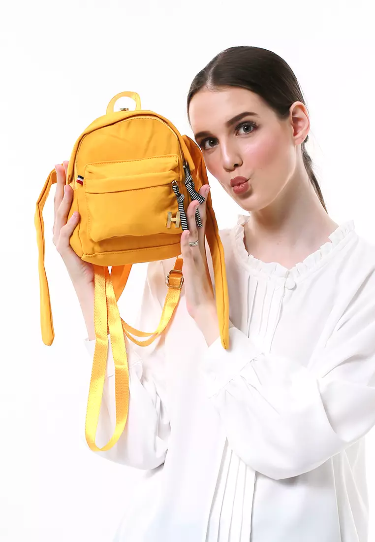 Cellyn Tas Ransel Kecil Wanita Uniqe Design Backpack Material Canvas ORIGINAL - Yellow