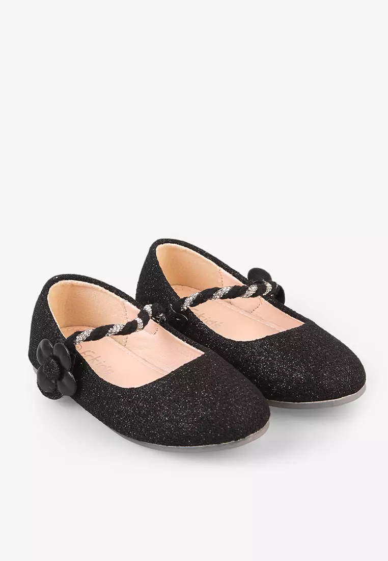 Sepatu Flatshoes Anak Baby Perempuan Warna Hitam B.Cecil