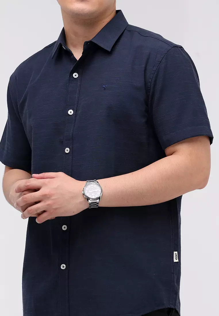 Woven Slub Cotton Short Sleeves