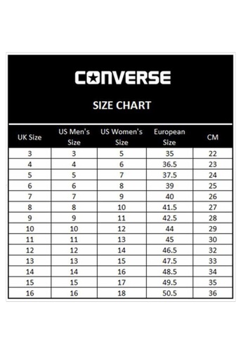 Converse 70 Size Chart
