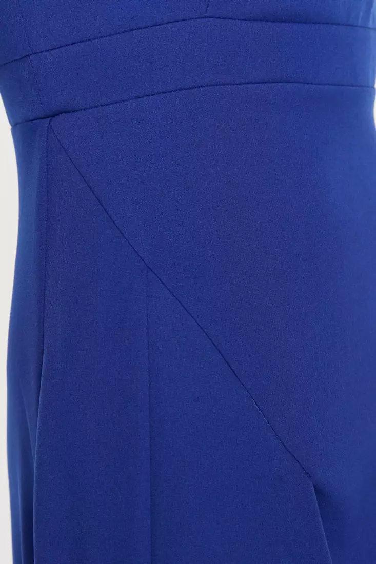 Slit Decollete Evening Dress