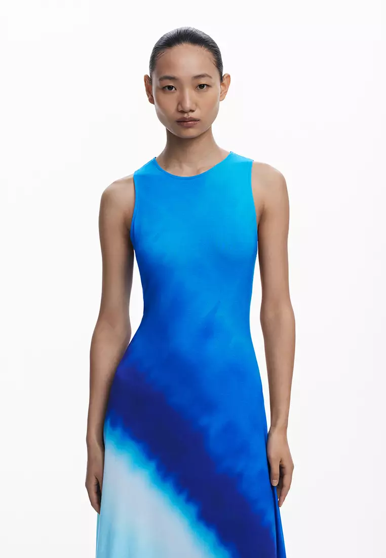 blue tie dye ruched dress Desigual Tie-dye 2026 | Buy Desigual Online dye mesh ruched corset beading Midi Dresses Herve Leger Shoe Size:EU42/ UK9/ US11/ AU11.5